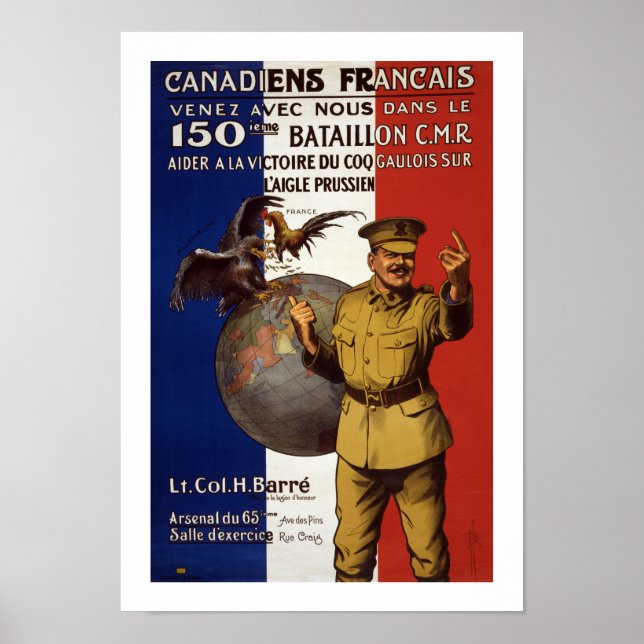 Poster Canadiens français (blanc) (Devant)
