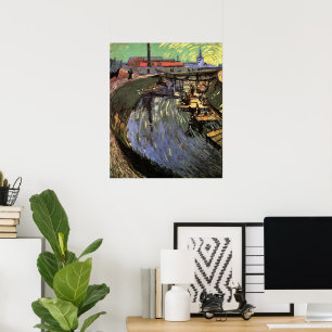 Poster Canal avec femmes Laver par Vincent van Gogh
