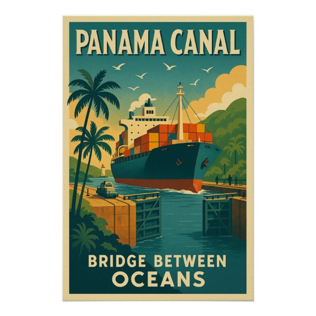 Poster Canal de Panama - Pont entre les océans (Devant)