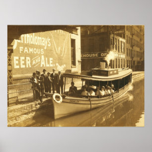 Poster Canal Erie à Exchange St en centre-ville Rochester