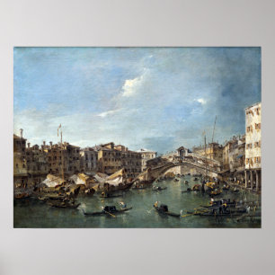 Poster Canal grand de Francesco Guardi avec le Rialto