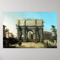 Canaletto Vue italienne de l'Arc de Constantin