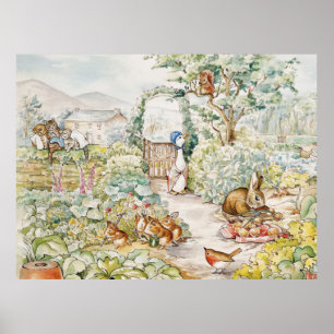 Poster Canard classique dans un jardin potager