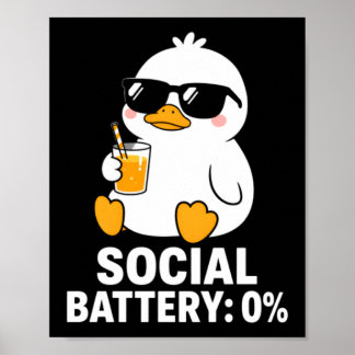 Poster Canard décontracté avec lunettes de soleil et bois