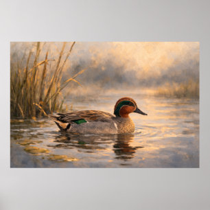 Poster Canard des marais   Art de la faune côtière   Affi
