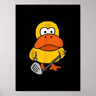 Poster Canard drôle de Smiletodays jouant au golf