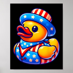 Poster Canard en caoutchouc 4 juillet fête de l'indépenda