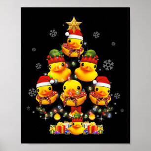 Poster Canard en caoutchouc Arbre de Noël Xmas Lumière en