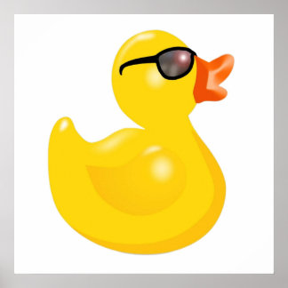 Poster Canard En Caoutchouc Avec Glaces Solaires Canard E