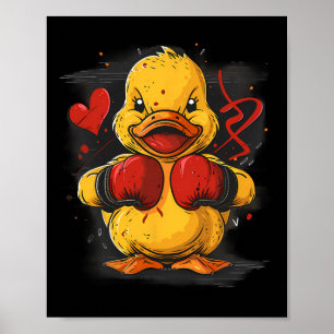 Poster Canard en caoutchouc boxeur avec gants de boxe Kic