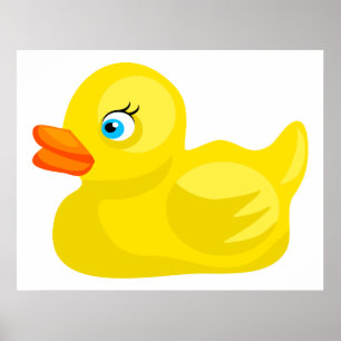 Poster Canard en caoutchouc jaune