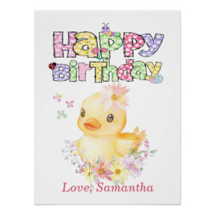Poster Canard en caoutchouc personnalisé Premier annivers