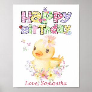 Poster Canard en Caoutchouc Personnalisé Premier Annivers
