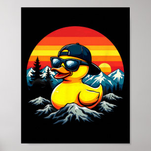Poster Canard en caoutchouc rétro lunettes de soleil Rand