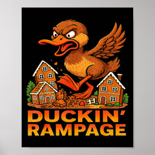 Poster Canard Furieux Drôle Unique Noël Rampage Pain d'ép