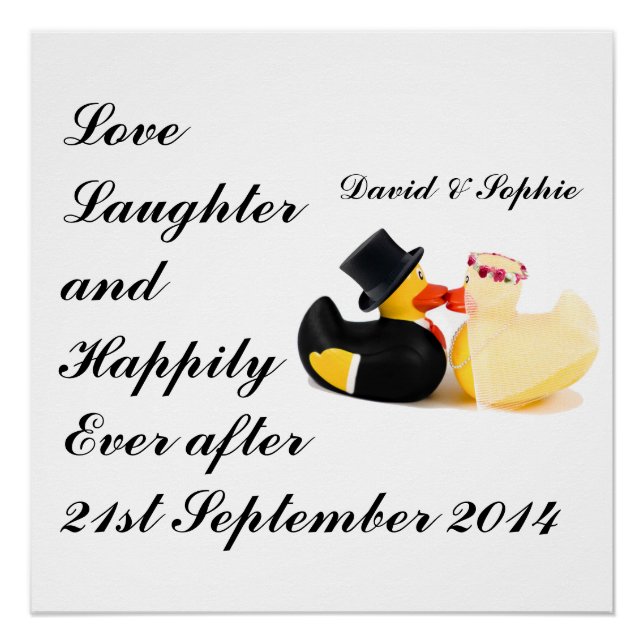 Poster Canards de mariage amour rire (Devant)