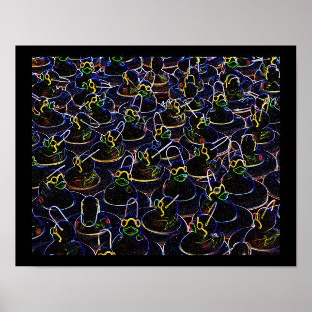 Poster Canards en caoutchouc Cool brillants avec des nuan (Devant)