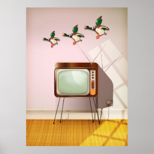 Poster Canards en porcelaine sur le mur