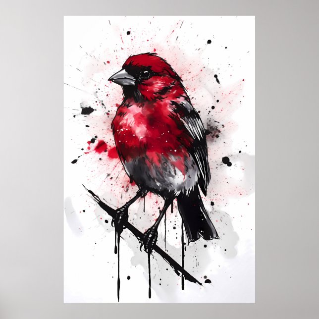 Poster Canari à facteur rouge (Devant)