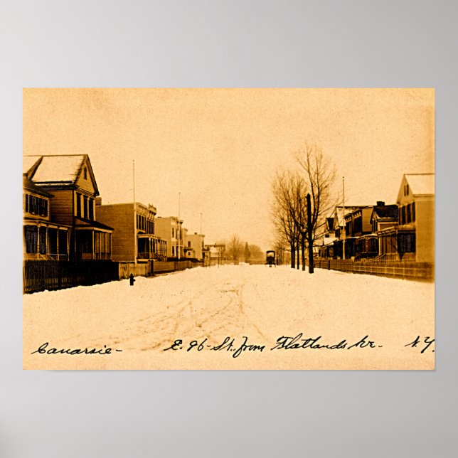 Poster Canarsie Brooklyn New York City Flatlands Ave 1910 (Devant)