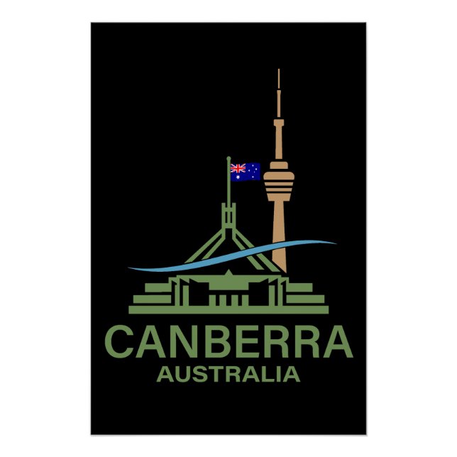 Poster Canberra Australie (Devant)