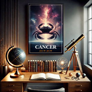 Poster Cancer cosmique Conception du crabe zodiaque