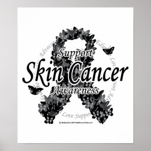 Poster Cancer de la peau Ruban des papillons