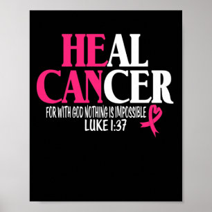 Poster Cancer De La Santé Avec Dieu Rien N'Est Impossible