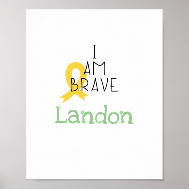 Poster cancer de l'enfance. Je suis courageux.Imprimantes (Devant)