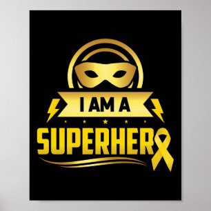 Poster Cancer De L'Enfance Je Suis Un Ruban Superhéros