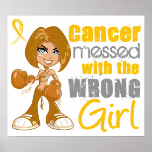Poster Cancer d'enfance sali avec la fille fausse