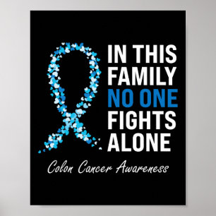 Poster Cancer du côlon Cancer du côlon Bleu Ruban