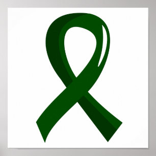 Poster Cancer du foie Émeraude Ruban vert 3
