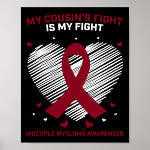 Poster Cancer du Sang Cadeau Bourgogne Cousin multiple My