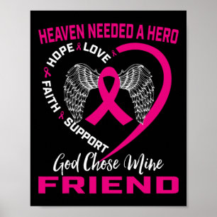 Poster Cancer Du Sein Chrétien Rose En Mémoire De Mon Fri