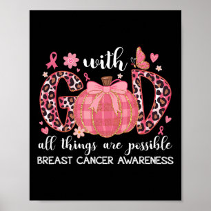 Poster Cancer du sein Citrouille avec.dieu Toutes les cho