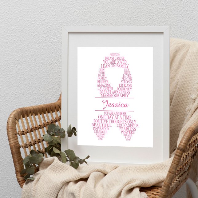 Poster Cancer du sein personnalisé Ribbon Wall Art (Créateur téléchargé)