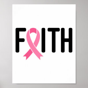 Poster Cancer du sein Ruban rose Cancer du sein femmes Wa