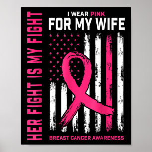 Poster Cancer du sein Sa lutte est ma lutte Je porte rose