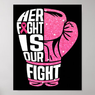 Poster Cancer du sein Sa lutte est notre combat Gants de 