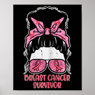 Poster Cancer du sein Survivant Hairbun Cancer du sein Se