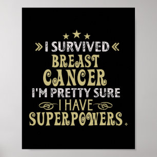Poster Cancer du sein Survivant I Survié Maladie Cancer A