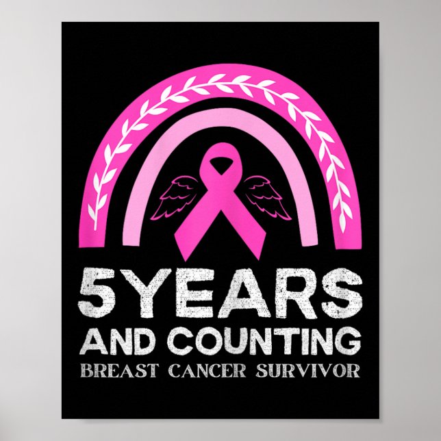 Poster Cancer du sein Survivant Teil 5 ans Cancer Sans Pi (Devant)
