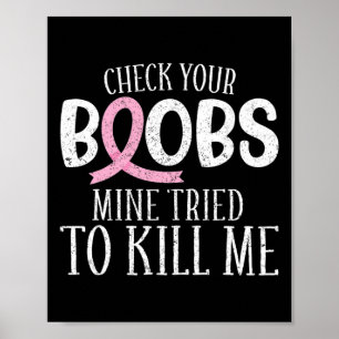 Poster Cancer Du Sein Vérifiez Votre Sein Mine Essayée T