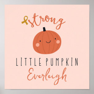 Poster cancer enfant fort petit citrouille Nom personnali