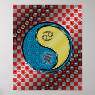 Poster Cancer et tigre métallique