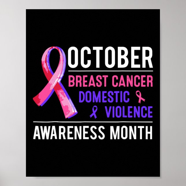 Poster Cancer Et Violence Domestique Mois De Sensibilisat (Devant)