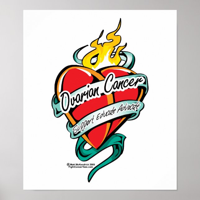 Poster Cancer ovarien Tattoo Coeur (Devant)