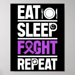 Poster Cancer pancréatique Mangez Le Sommeil Combattre Le