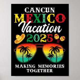 Poster Cancun Mexico Vacation 2025 Trip Beach Corresponda